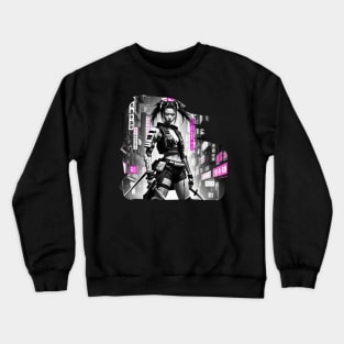 Japanese Style Girl Futuristic Crewneck Sweatshirt